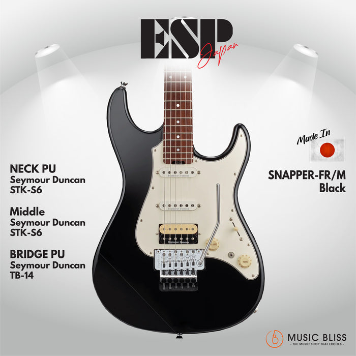 ESP Original SNAPPER-FR/M - Black [MIJ - Made in Japan] - Music Bliss Malaysia