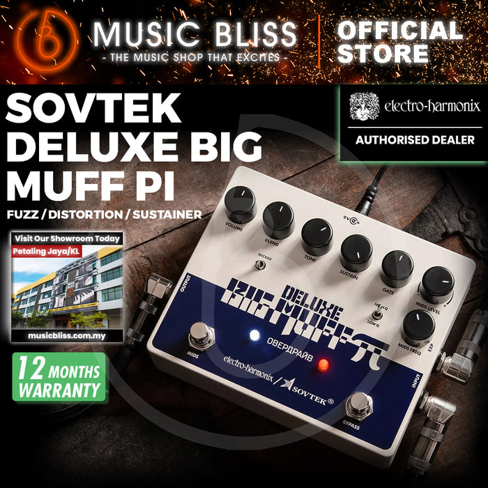 Electro Harmonix Sovtek Deluxe Big Muff Pi Fuzz Pedal with Mid-Shift