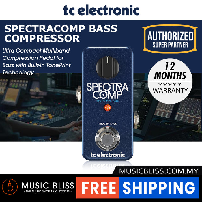 PEDALE COMPRESSORE BASS TC ELECTRONIC SPECTRACOMP BASS - Compressore Multibanda, TonePrint, Ultra Compatatto