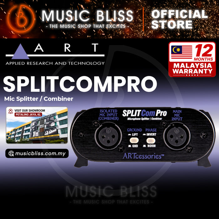 ART SPLITCom Pro 2-way Mic Signal Splitter/Combiner with Phase Invert Switch and Direct Out