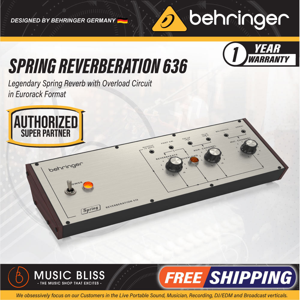 Behringer Spring Reverberation 636 Spring Reverb | Music Bliss Malaysia