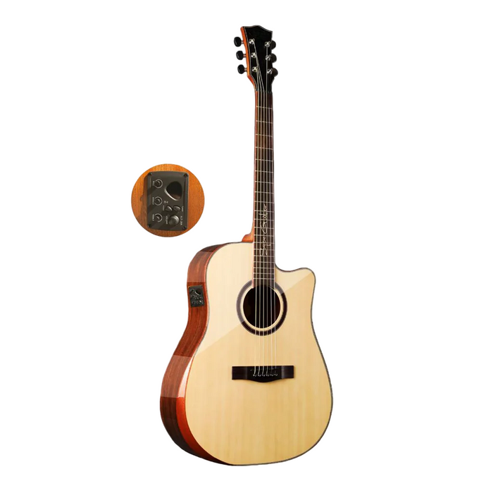 SQOE SQ-CC-SK-E 41" Acoustic Guitar with Sqoe KLT-18A pickup and Arm Bevel