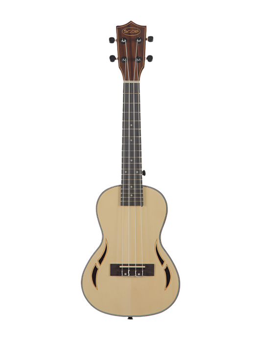 SQOE SQ-UK-24F 24'' Spruce Top Concert Ukulele - Mahogany