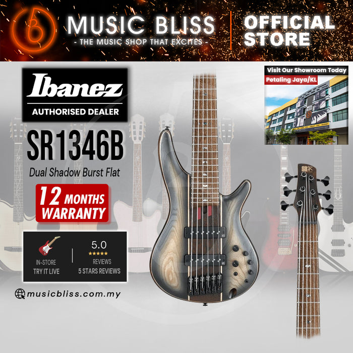 Ibanez Premium SR1346B Electric Bass Guitar - Dual Shadow Burst Flat