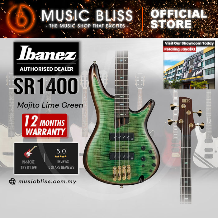Ibanez Premium SR1400 Electric Bass Guitar - Mojito Lime Green