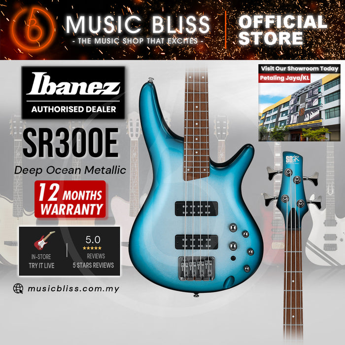 Ibanez Standard SR300E Electric Bass Guitar - Deep Ocean Metallic