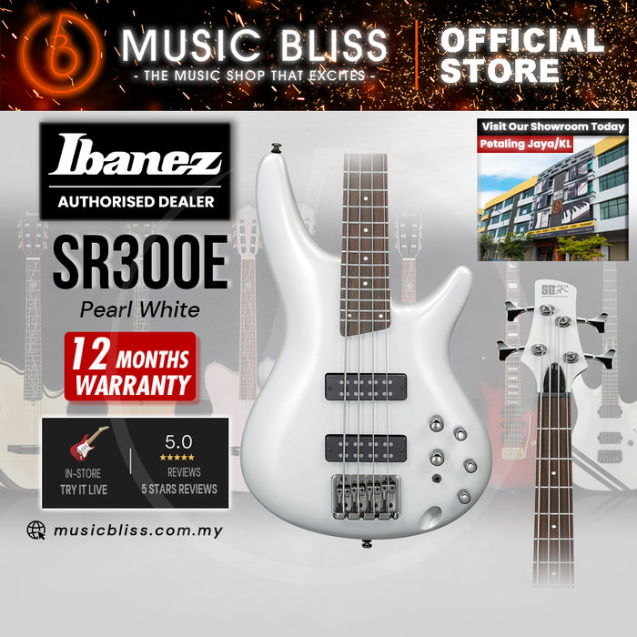 Ibanez Standard SR300E Electric Bass Guitar - Pearl White
