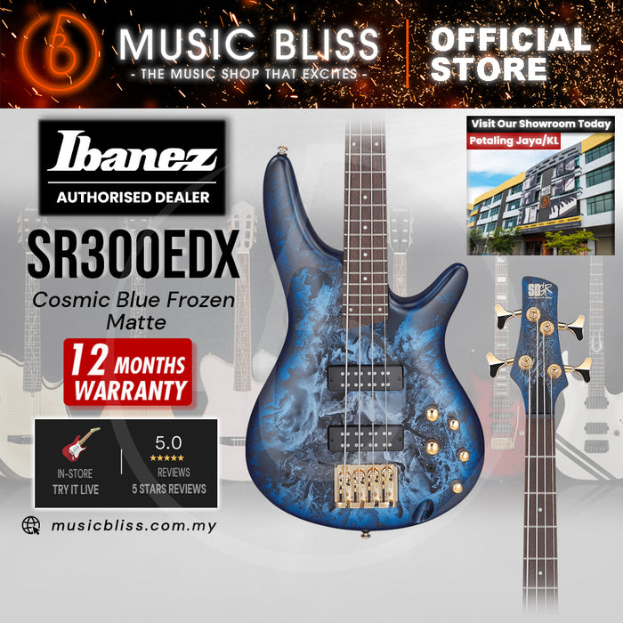 Ibanez SR300EDX Electric Bass Guitar - Cosmic Blue Frozen Matte
