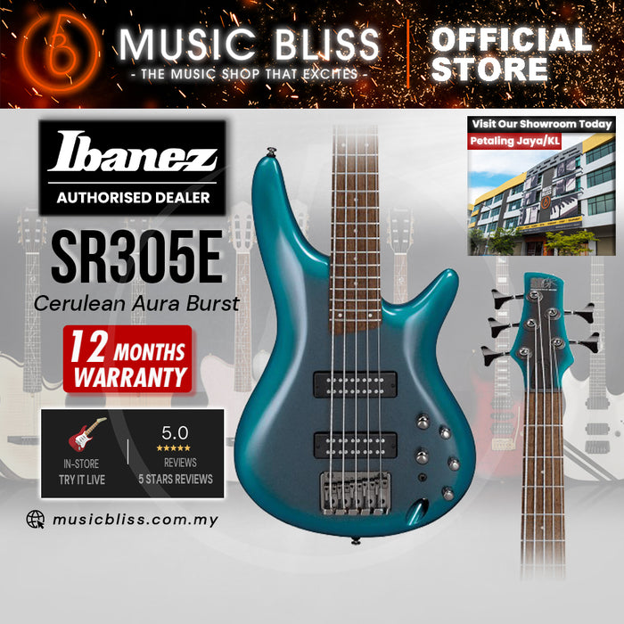 Ibanez Standard SR305E Electric Bass Guitar - Cerulean Aura Burst