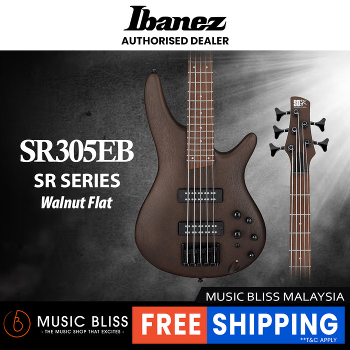 Ibanez SR Standard SR305E 5-string Bass Guitar - Walnut Flat