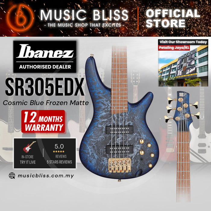 Ibanez SR305EDX Electric Bass Guitar - Cosmic Blue Frozen Matte