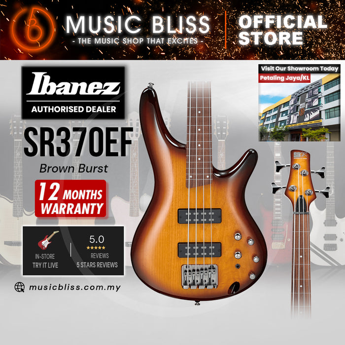 Ibanez SR370EF 4-String Fretless Electric Bass Guitar - Brown Burst