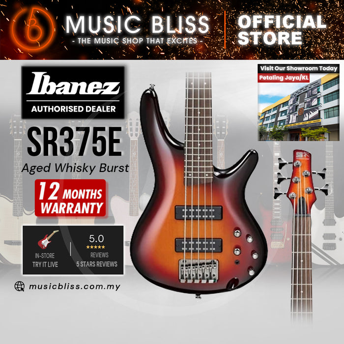 Ibanez SR Series SR375E Electric Bass Guitar - Aged Whisky Burst