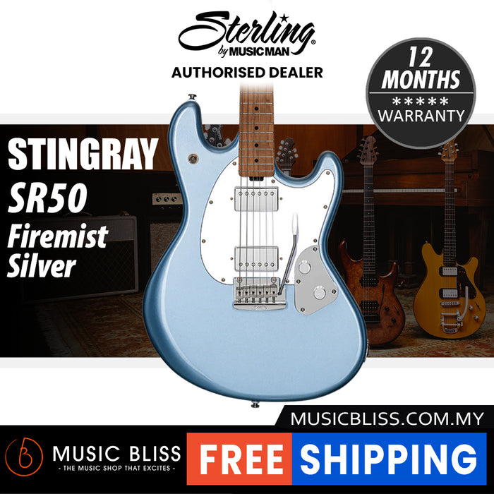 Sterling By Music Man StingRay SR50 Electric Guitar - Firemist Silver