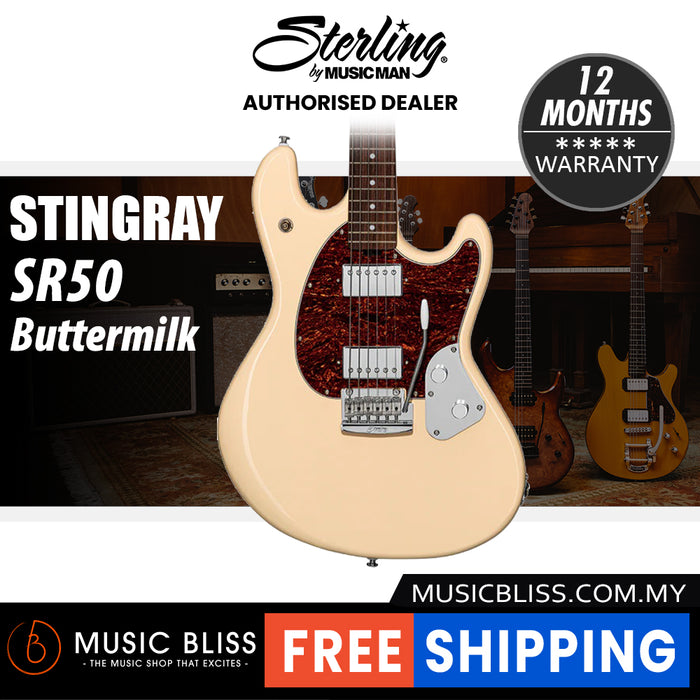 Sterling By Music Man StingRay SR50 Electric Guitar - Buttermilk