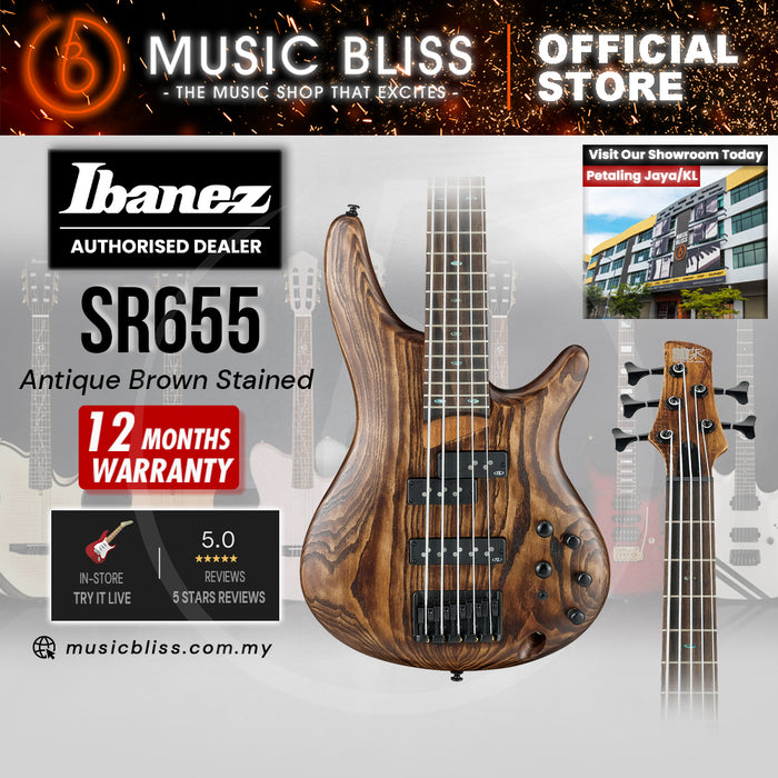 Ibanez SR655 Electric Bass Guitar - Antique Brown Stained