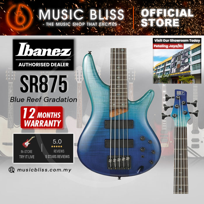 Ibanez SR875 Electric Bass Guitar - Blue Reef Gradation