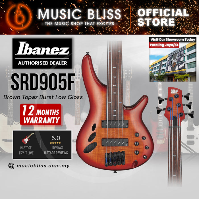 Ibanez Bass Workshop SRD900F Electric Bass Guitar - Brown Topaz Burst Low Gloss