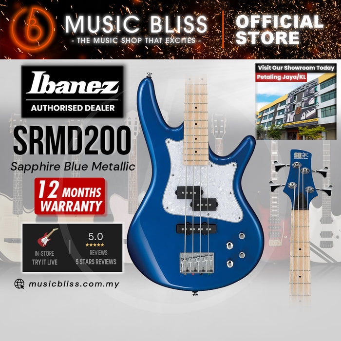 Ibanez Mezzo SRMD200 Electric Bass Guitar - Sapphire Blue Metallic
