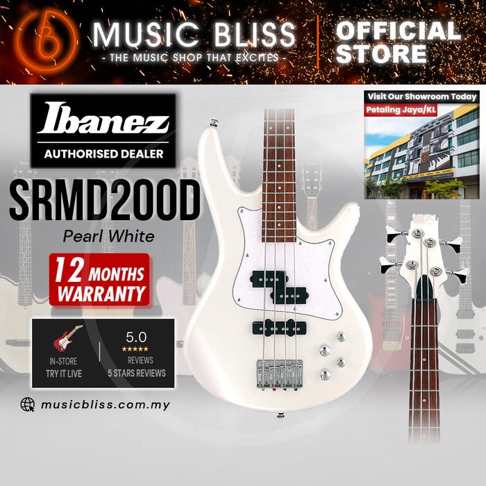 Ibanez Mezzo SRMD200D Electric Bass Guitar - Pearl White
