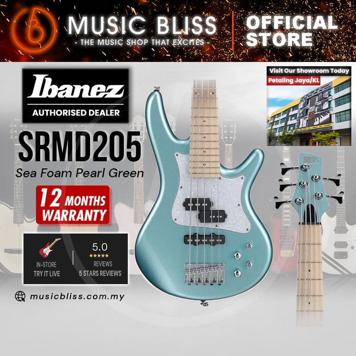 Ibanez Mezzo SRMD205 Electric Bass Guitar - Sea Foam Pearl Green