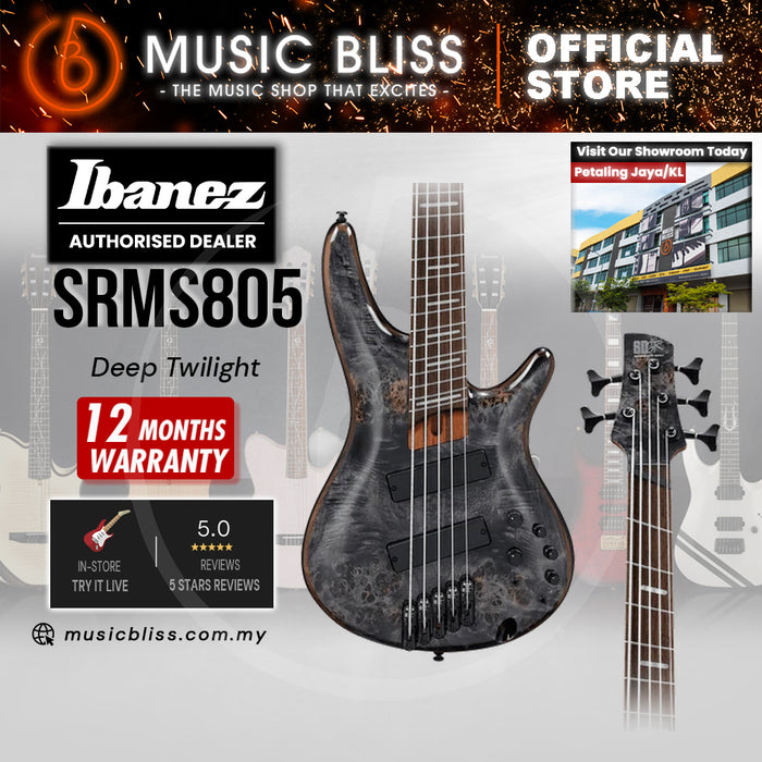 Ibanez Bass Workshop SRMS805 Multi-scale Electric Bass Guitar - Deep Twilight