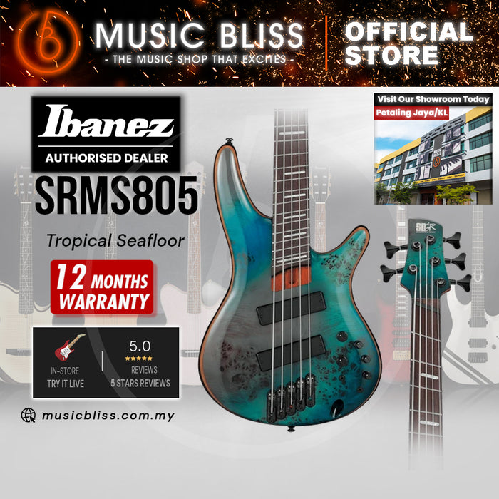 Ibanez Bass Workshop SRMS805 Multi-scale Electric Bass Guitar - Tropical Seafloor