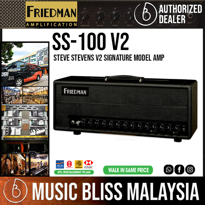 Friedman SS-100v2 Steve Stevens Signature 100-watt 3-channel Tube Head - Music Bliss Malaysia
