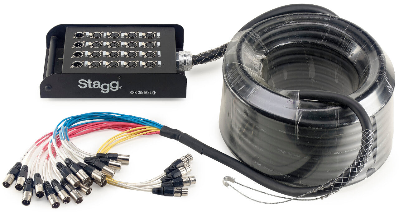 Stagg SSB-30/16X4XH S-Series 30 Meter Stagebox - 16x XLR Female Inputs/4x XLR Male Outputs - Music Bliss Malaysia