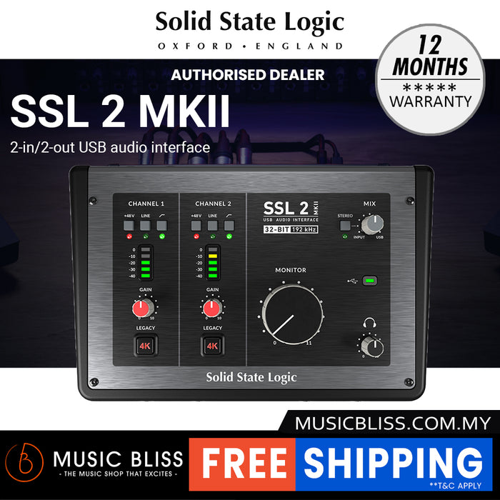 Solid State Logic SSL2 MKII 2 x 2 USB-C Audio Interface | Music Bliss ...