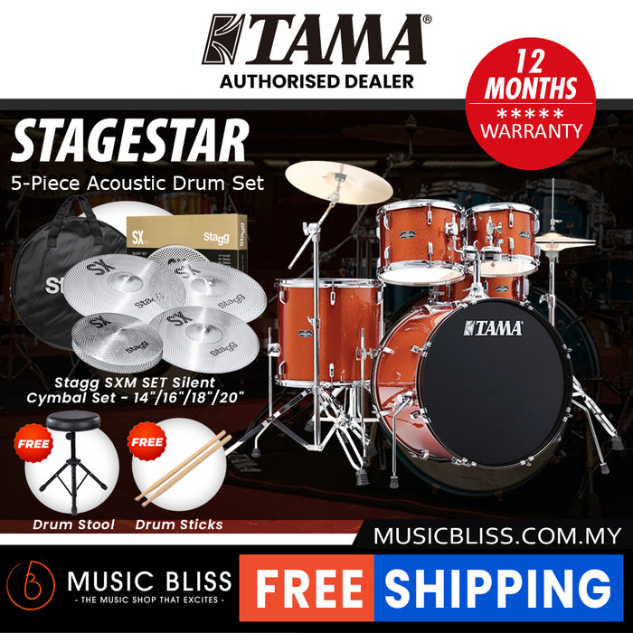 Tama rockstar 5 piece drum set sales