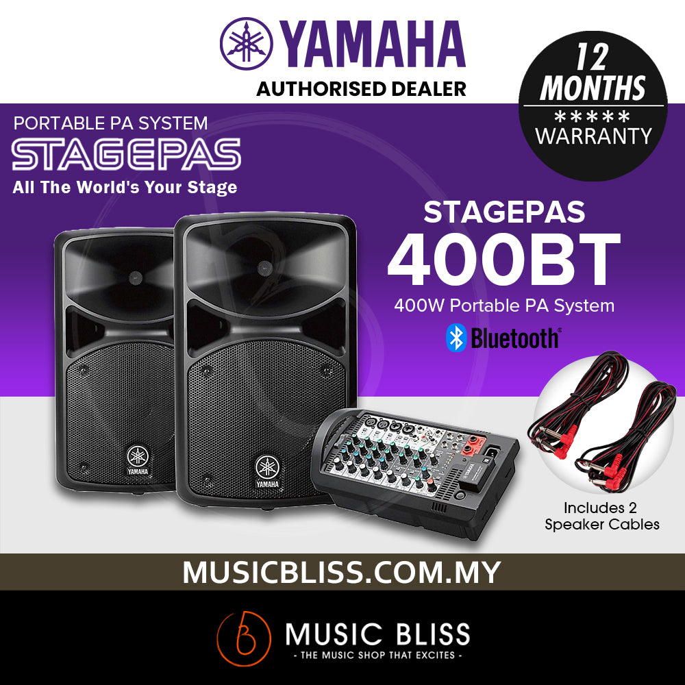 Yamaha StagePas 400BT Portable PA with Bluetooth Music Bliss