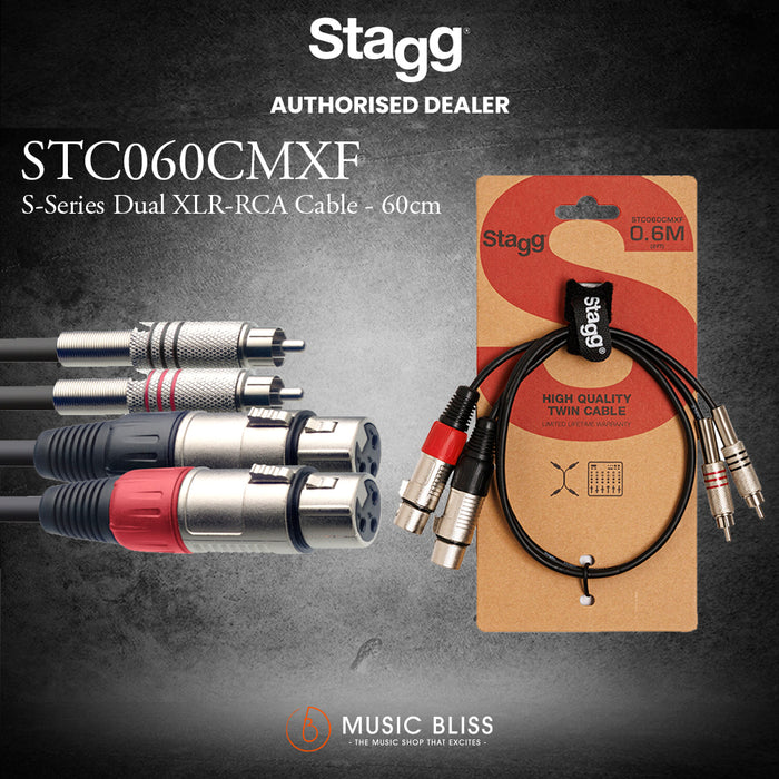 Stagg STC060CMXF S-Series Dual XLR-RCA Cable - 60cm