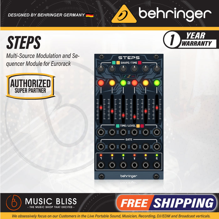 Behringer Steps 6-stage Multi-source Function Generator and Sequencer Eurorack Module