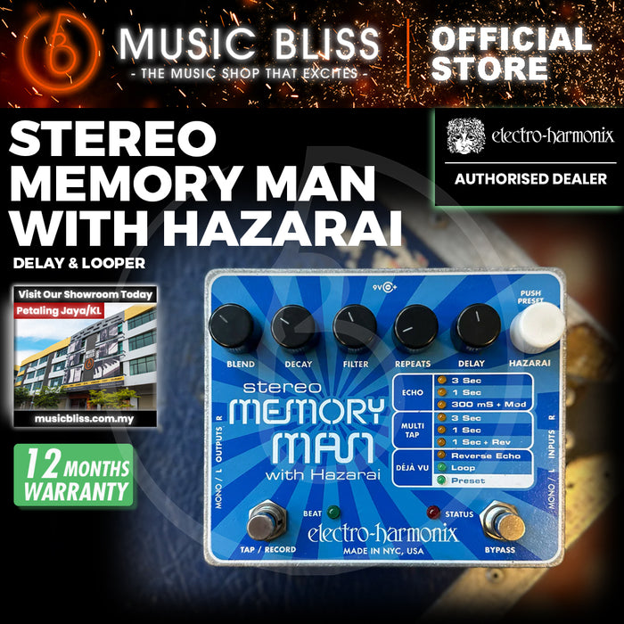 Electro Harmonix Stereo Memory Man with Hazarai Delay / Looper Pedal