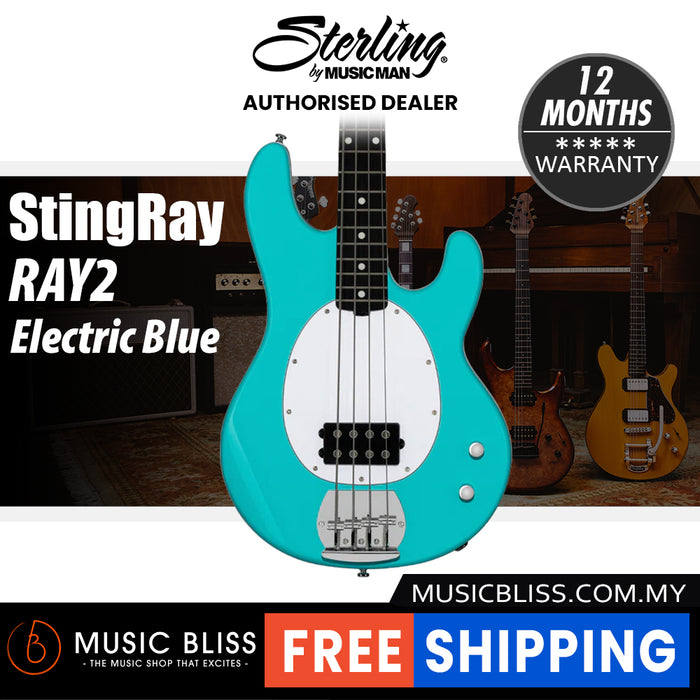 Sterling By Music Man Intro Series Stingray RAY2 Bass Guitar - Electric Blue