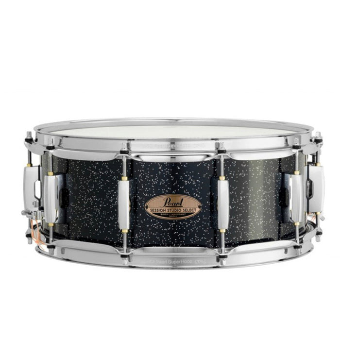 Pearl Session Studio Select 4-Piece Drum Set with Snare and Hardware, Drumstick and Throne - 22 Inch Bass Drum - Black Halo Glitter