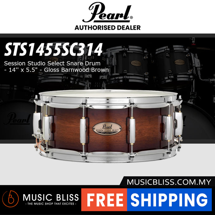 Pearl Session Studio Select Snare Drum - 14'' x 5.5" - Gloss Barnwood Brown