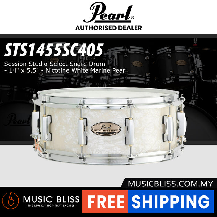 Pearl Session Studio Select Snare Drum - 14" x 5.5" - Nicotine White Marine Pearl