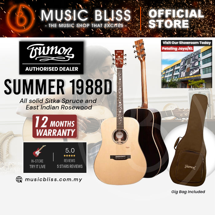 Trumon Summer 1988D All solid Sitka Spruce and East Indian Rosewood Acoustic Guitar with Pickup