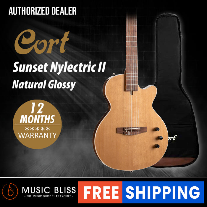 Cort Sunset Nylectric II Electro-Classical Guitar - Natural Glossy - Music Bliss Malaysia