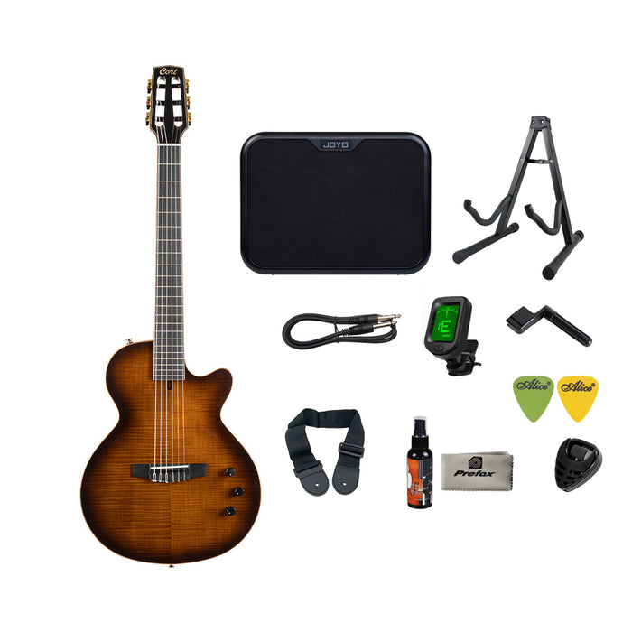 Cort Sunset Nylectric DLX Electro-Classical Guitar - Tobacco Sunburst
