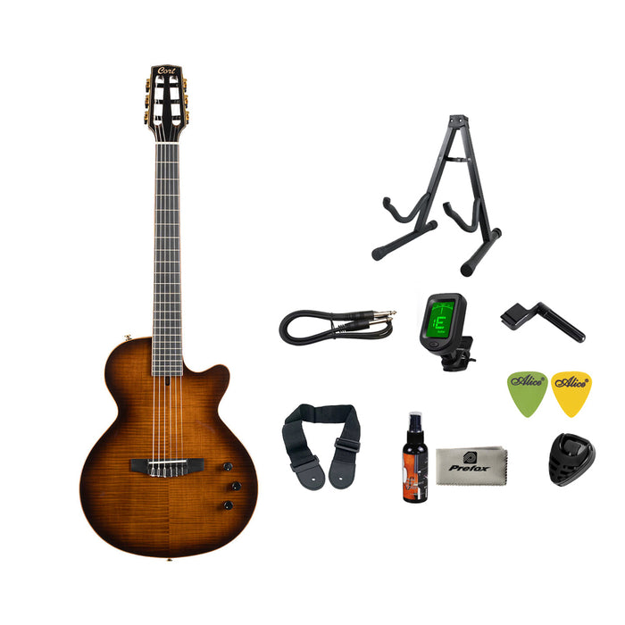 Cort Sunset Nylectric DLX Electro-Classical Guitar - Tobacco Sunburst