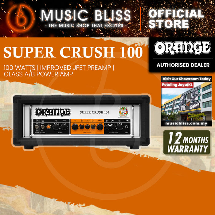 Orange Super Crush 100 - 100-watt Solid-state Head - Black
