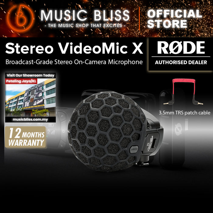 Rode Stereo VideoMic X Broadcast-grade Stereo On-camera Microphone - 10 Years Warranty [Made in Australia]
