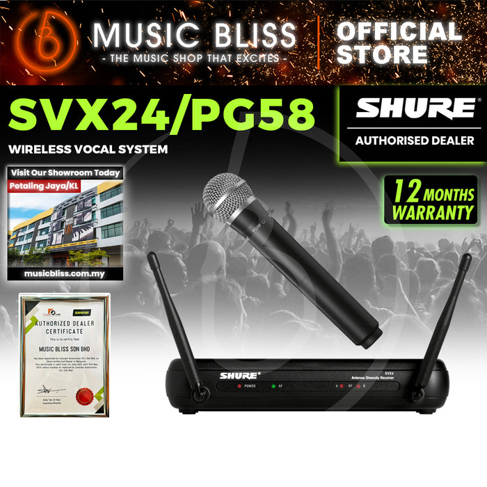 Shure SVX24/PG58 Wireless Vocal System, SVX4 Diversity Receiver