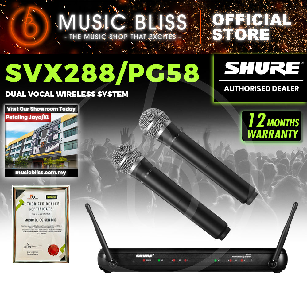 Shure SVX288/PG58 Dual Vocal Wireless System, SVX88 Dual Diversity