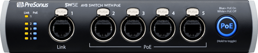 PreSonus SW5E 5-port Audio Video Bridging Switch with PoE