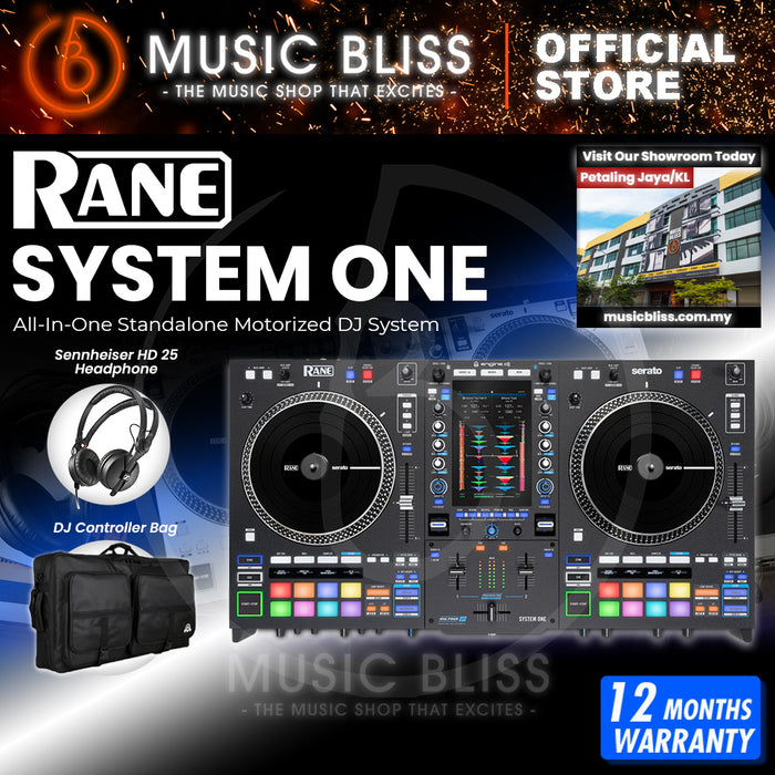 Rane System One All-in-one DJ Controller, 2-channel Standalone DJ System with Motorized Platters & Touchscreen