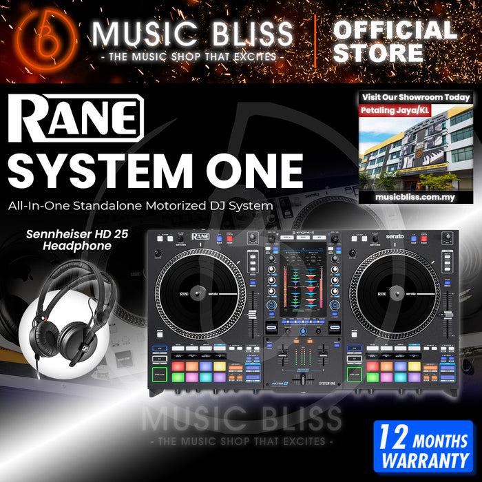 Rane System One All-in-one DJ Controller, 2-channel Standalone DJ System with Motorized Platters & Touchscreen
